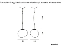Foscarini Lampada a sospensione Gregg media bianca a prezzo Outlet- Lampade A Sospensione