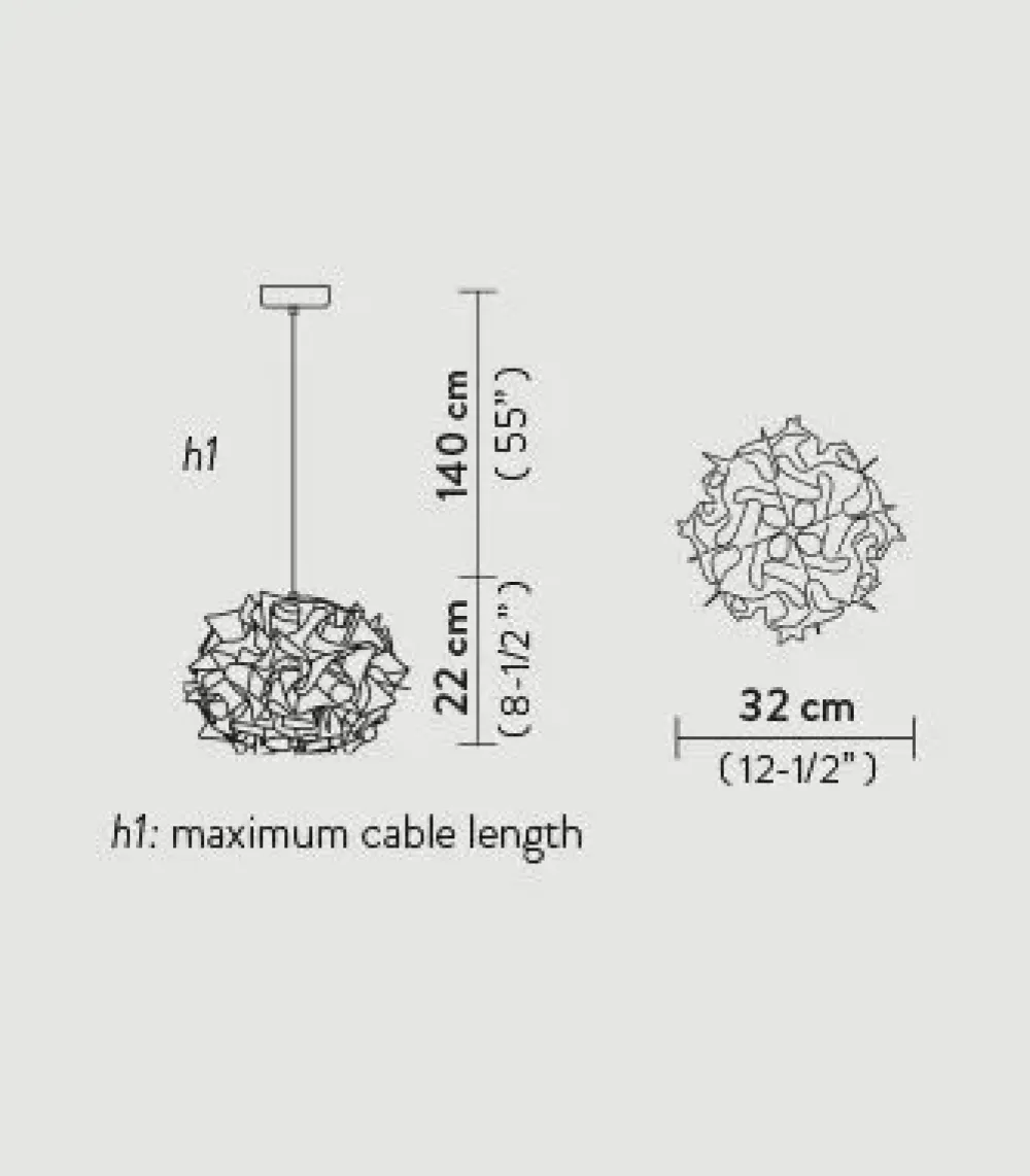 Slamp Lampada a sospensione Veli couture mini single suspension a prezzo Outlet- Lampade A Sospensione