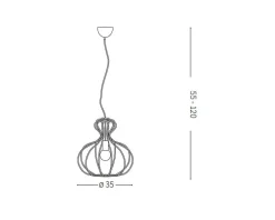 Artigianale Lampada Tris lampade a sospensione ampolla di ideal lux a PREZZI OUTLET- Lampade A Sospensione