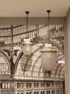 Lampada Coppia lampadaio a campana in vetro in OFFERTA OUTLET^Artigianale Discount