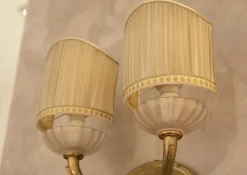 Grande Arredo Lampada da parete Coppia di applique ottone/murano/organza con un ribasso esclusivo- Applique Da Parete