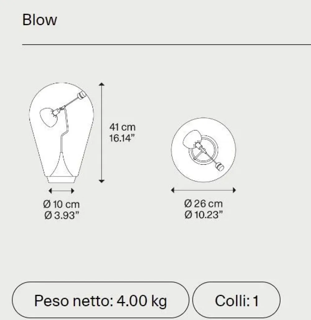 Lampada da tavolo in cristallo Blow in Offerta Outlet^Studio Italia Design Sale