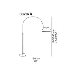 O-Luce Lampada da terra Coupè 3320/r in Offerta Outlet- Lampade Da Terra