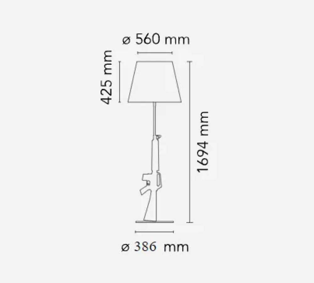 Flos Lampada da terra Guns lounge gun terra a prezzo Outlet- Lampade Da Terra