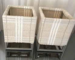 lampada Juna in tessuto a righe Check 360 naturale^Flou Outlet