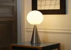 Fontana Arte Lampada in OFFERTA OUTLET, finitura nichel.- Lampade Da Tavolo