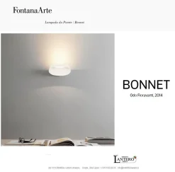 Fontana Arte Lampada LED Bonnet, Bianco, prezzi outlet online.- Applique Da Parete