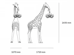 Artigianale Lampada Giraffe in love design bianco in OFFERTA OUTLET- Lampade Da Terra