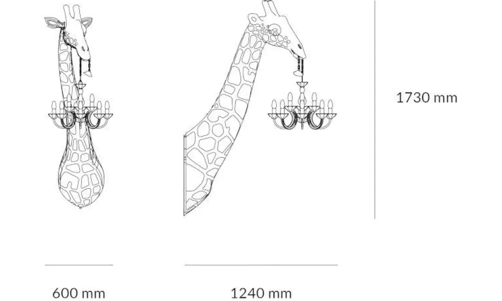 Artigianale Lampada Giraffe in love design bianco in OFFERTA OUTLET- Lampade Da Terra