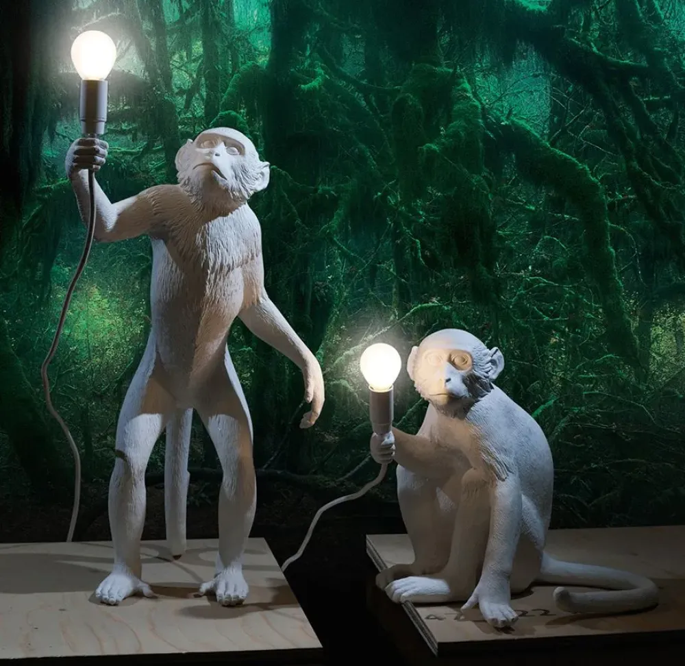 Seletti Lampada Monkey lamp white a PREZZI OUTLET- Lampade Da Tavolo