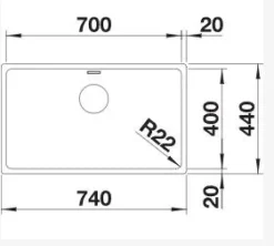Lavello modello Andano 700-u a marchio scontato^Blanco