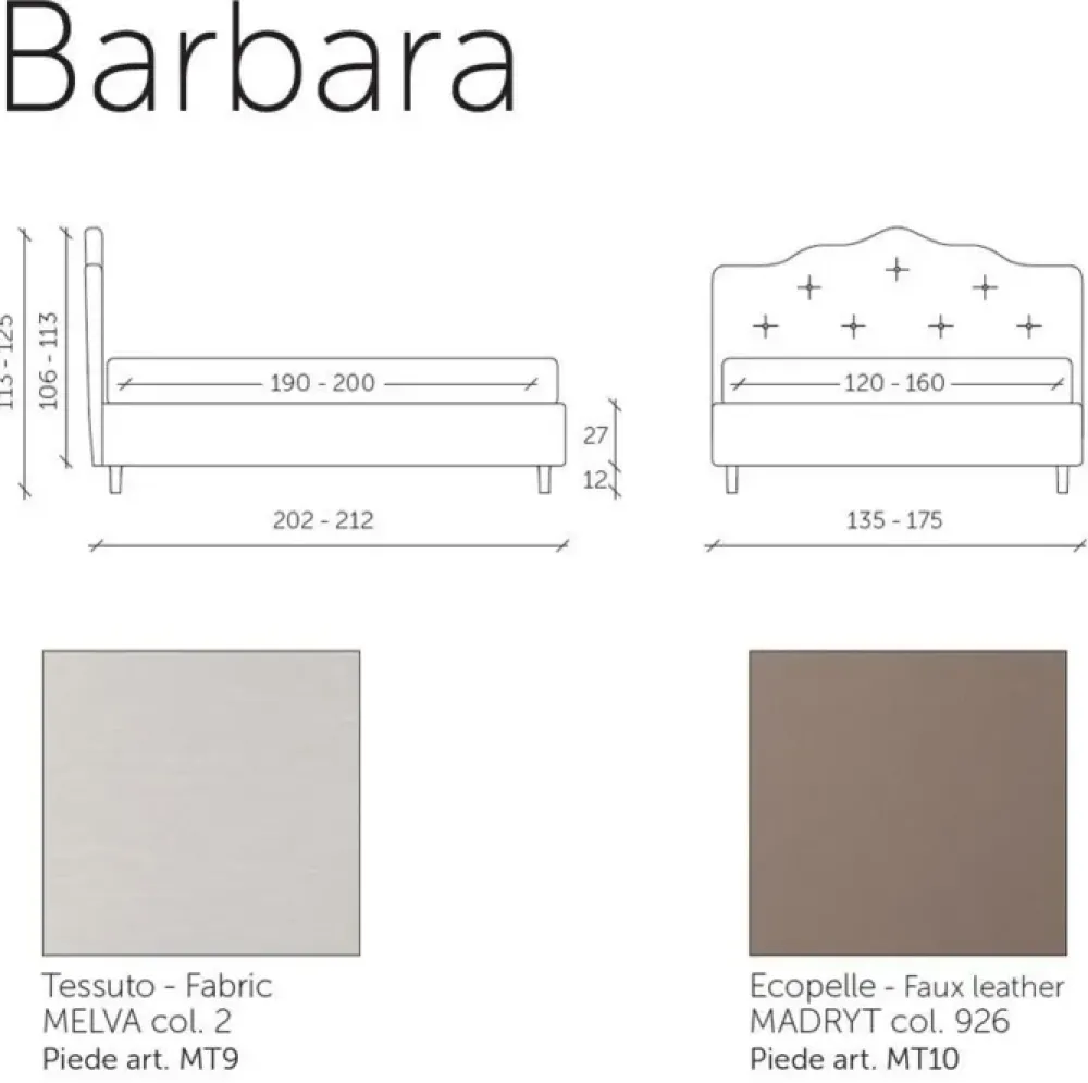 Letto classico Barbara con un ribasso esclusivo^Stilfar Italia Clearance