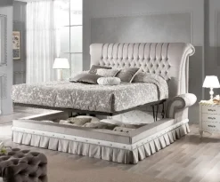 Letto classico con giroletto Letto elisabetta velluto maxi a prezzo scontato^Md work