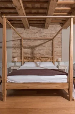 Letto Country- chic in teak massello di scontato del 22%^Outlet Etnico Outlet