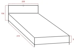 Letto design con contenitore Dione   a prezzo scontato^Artigianale Discount