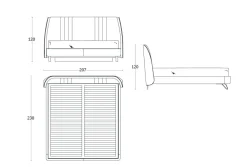 New Letto design con giroletto Letto pelle maxi luxury italia a prezzo scontato Letti