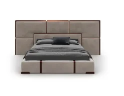 Clearance Letto design con giroletto Letto luxury maxi acciaio velluto a prezzo ribassato Letti