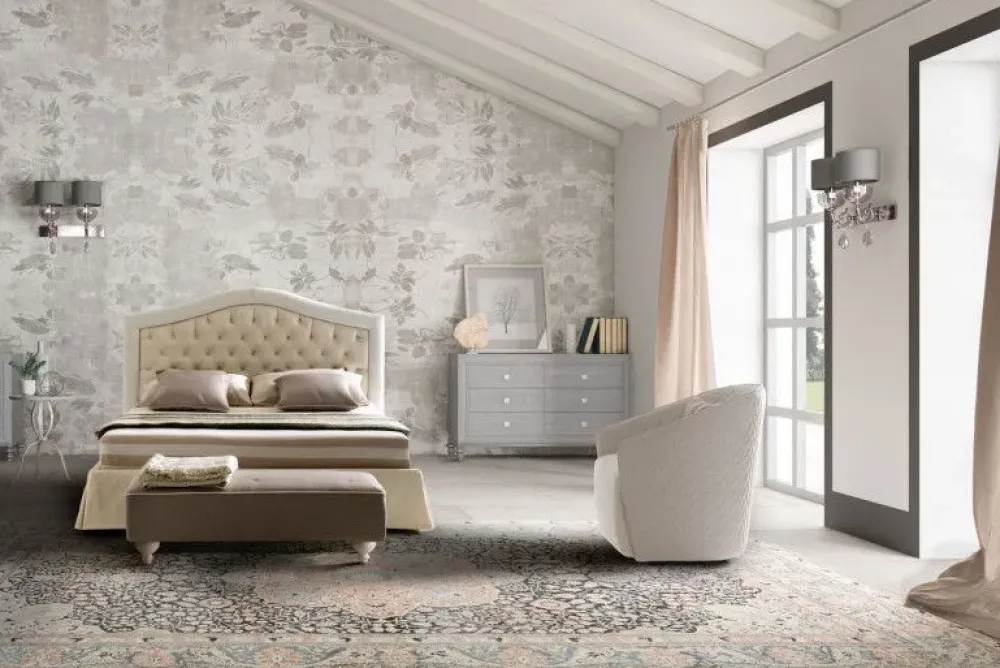 New Letto imbottito con contenitore Dama a prezzo scontato Letti