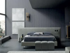 New Letto imbottito con contenitore 200 x 200  a prezzo ribassato Letti