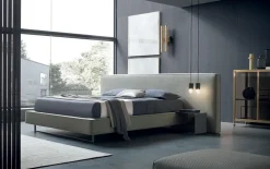 New Letto imbottito con contenitore 200 x 200  a prezzo ribassato Letti