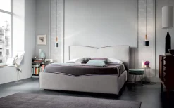 Discount Letto imbottito con contenitore Megan a prezzo ribassato Letti