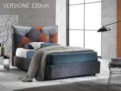 Letto imbottito con contenitore Spring  a prezzo ribassato^Artigianale Outlet