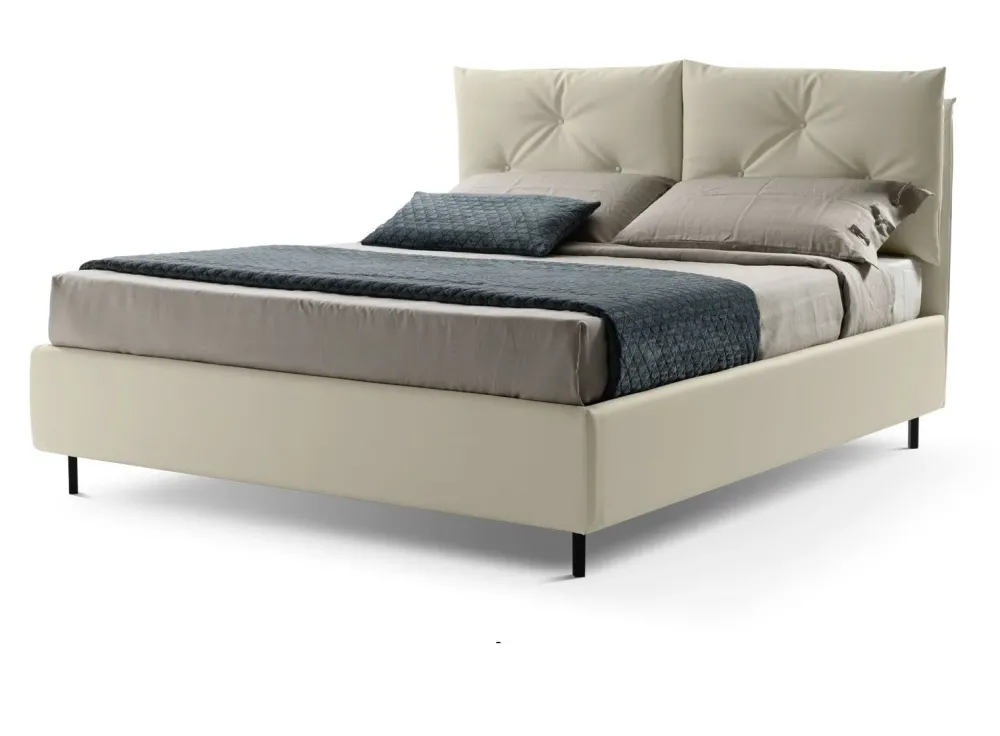 New Letto imbottito con contenitore Francisco pronta consegna a prezzo scontato Letti