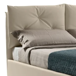 New Letto imbottito con contenitore Francisco pronta consegna  a prezzo scontato Letti