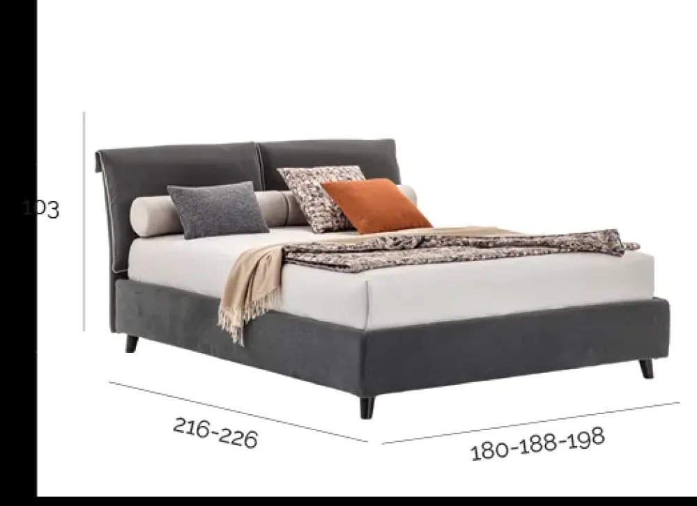 Letto imbottito con contenitore River a prezzo ribassato^V&nice Online