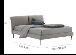 Letto imbottito con contenitore River a prezzo ribassato^V&nice Online