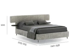 New Letto imbottito con contenitore Berge' a prezzo scontato Letti
