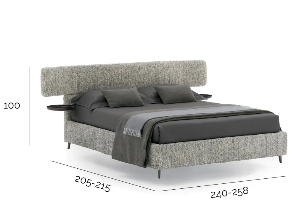 New Letto imbottito con contenitore Berge' a prezzo scontato Letti