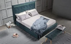 Letto imbottito con contenitore Letto pelle led italia  a prezzo ribassato^Md work Discount