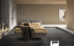 Samoa Letto imbottito con giroletto Form compatto a prezzo scontato- Letti