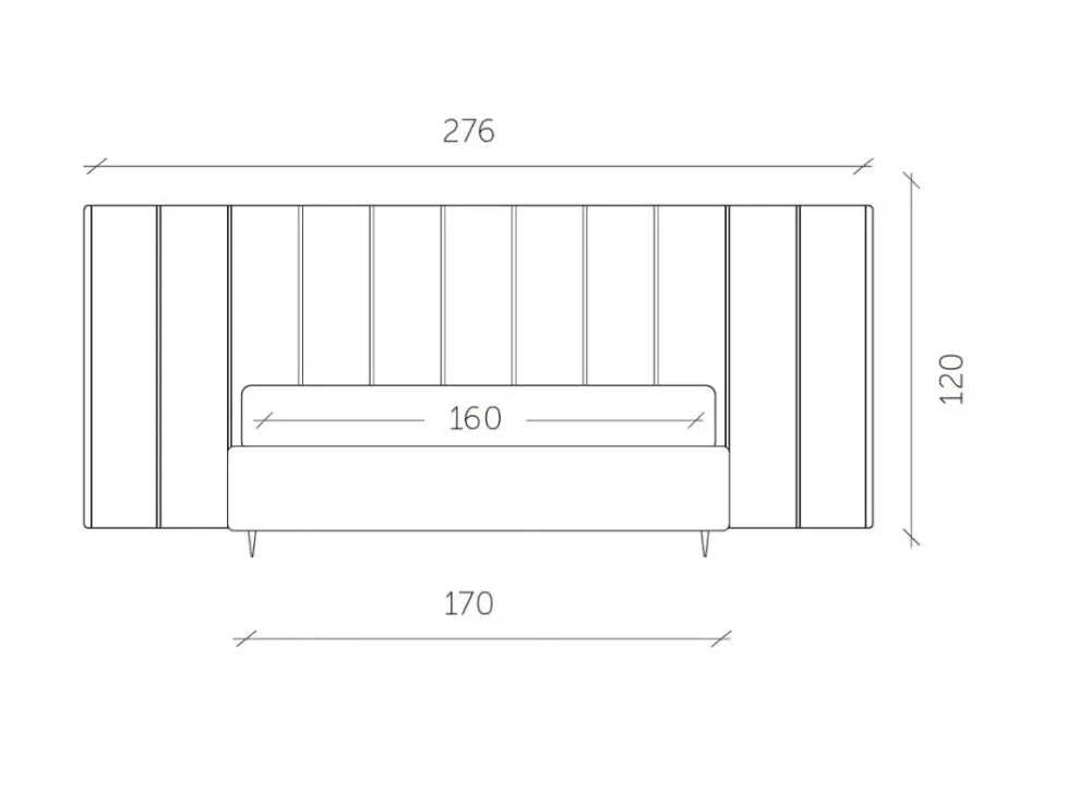 Discount Letto imbottito con giroletto Letto xxl maxi in technonabuk a prezzo ribassato Letti