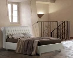 Letto imbottito con giroletto London  a prezzo scontato^Lettissimi New