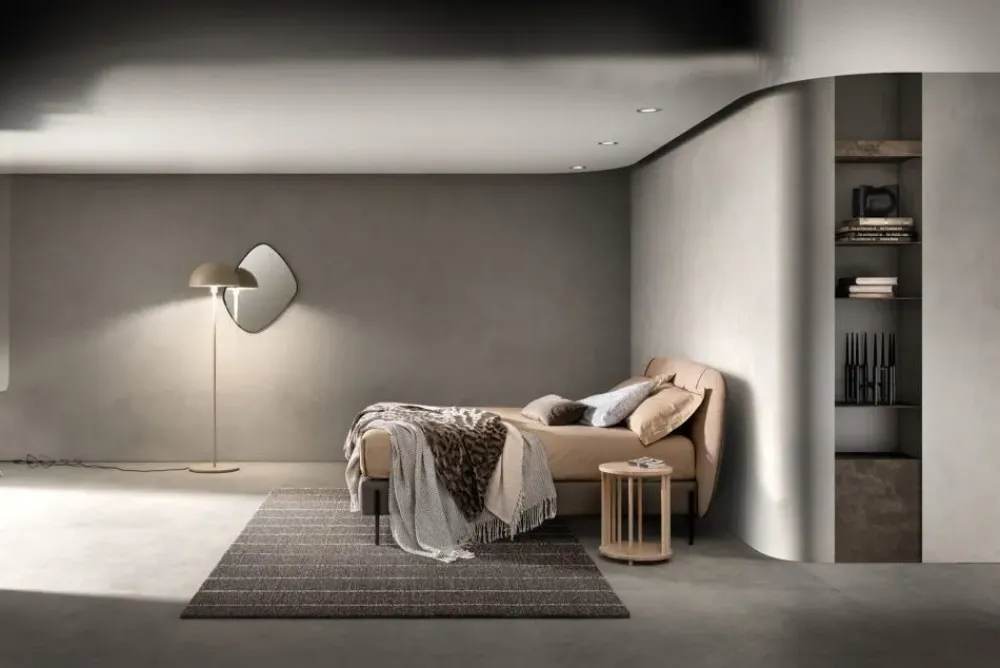 Samoa Letto imbottito con giroletto Set lift a prezzo ribassato- Letti