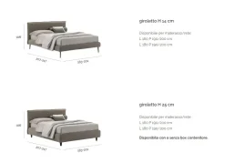 Clearance Letto imbottito con giroletto Dalia a prezzo scontato Letti