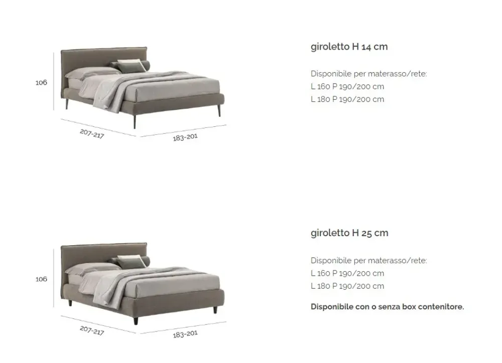 Clearance Letto imbottito con giroletto Dalia a prezzo scontato Letti