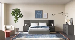 Hot Letto imbottito con pediera Eclettica en01  a prezzo ribassato Letti