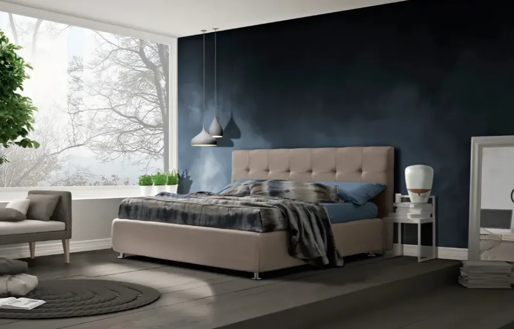 Artigiana letti Letto imbottito modello Domino di scontato 35%- Letti