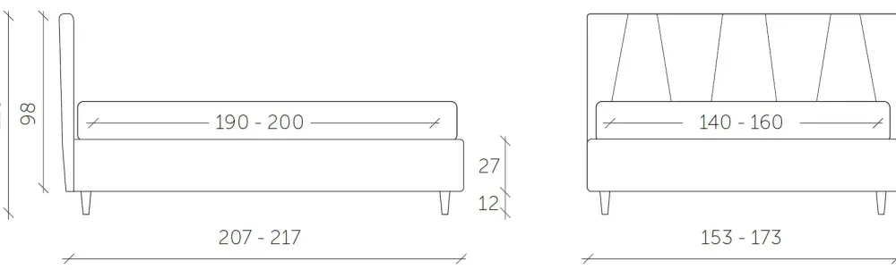 Stilfar Italia Letto imbottito modello Fatima: richiedi ora il prezzo- Letti