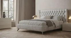 Letto imbottito modello King di di scontato 40%^Giessegi Online