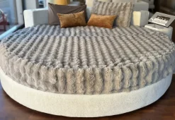 Clearance Letto imbottito modello Letto rotondo cristal high-tech tessuto di scontato 48% Letti