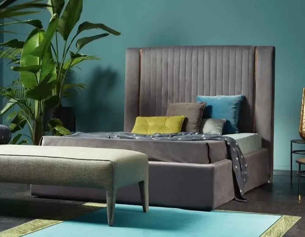 Discount Letto imbottito modello Letto luxury velluto di scontato 42% Letti