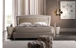 Cantori Letto imbottito modello Portofino plissè di scontato 22%- Letti