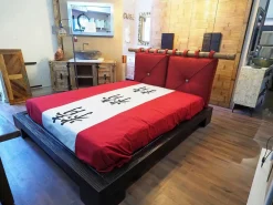 Letto in legno con giroletto Letto zedn japan legno ebambu con cuscinoni red  Nuovi mondi cucine a prezzo scontato^Collezione esclusiva New
