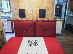 Letto in legno con giroletto Letto zedn japan legno ebambu con cuscinoni red  Nuovi mondi cucine a prezzo scontato^Collezione esclusiva New