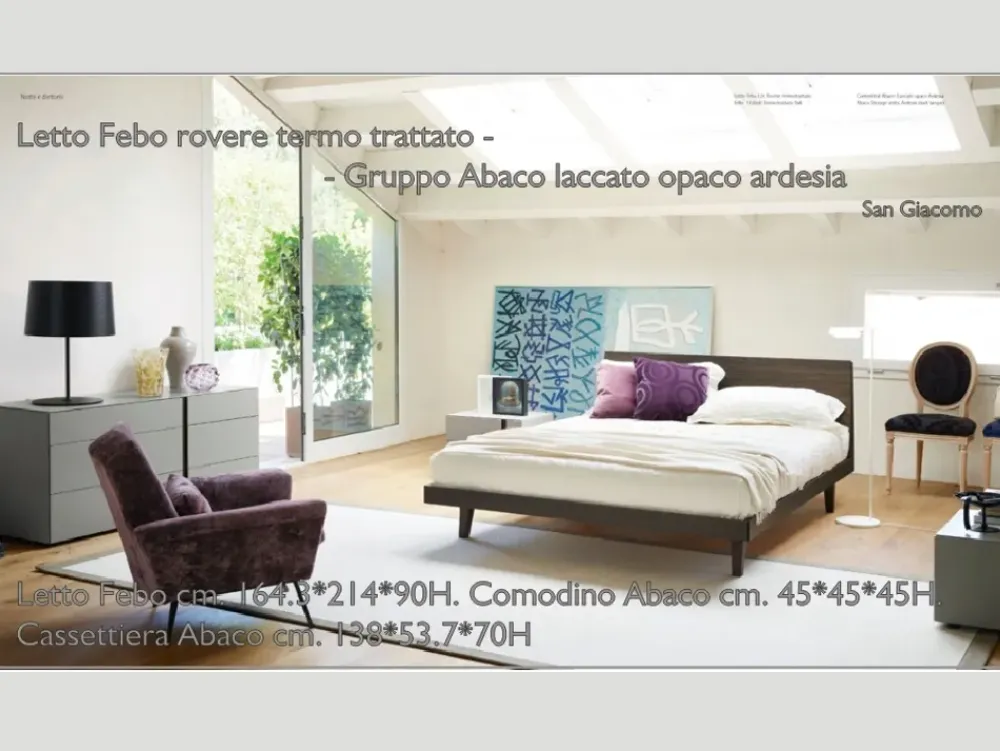 Sangiacomo Letto in legno con giroletto Febo a prezzo ribassato- Letti