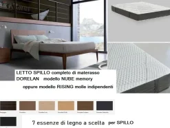Pianca Letto in legno modello Spillo e  materasso rising dorelan di scontato 31%- Letti
